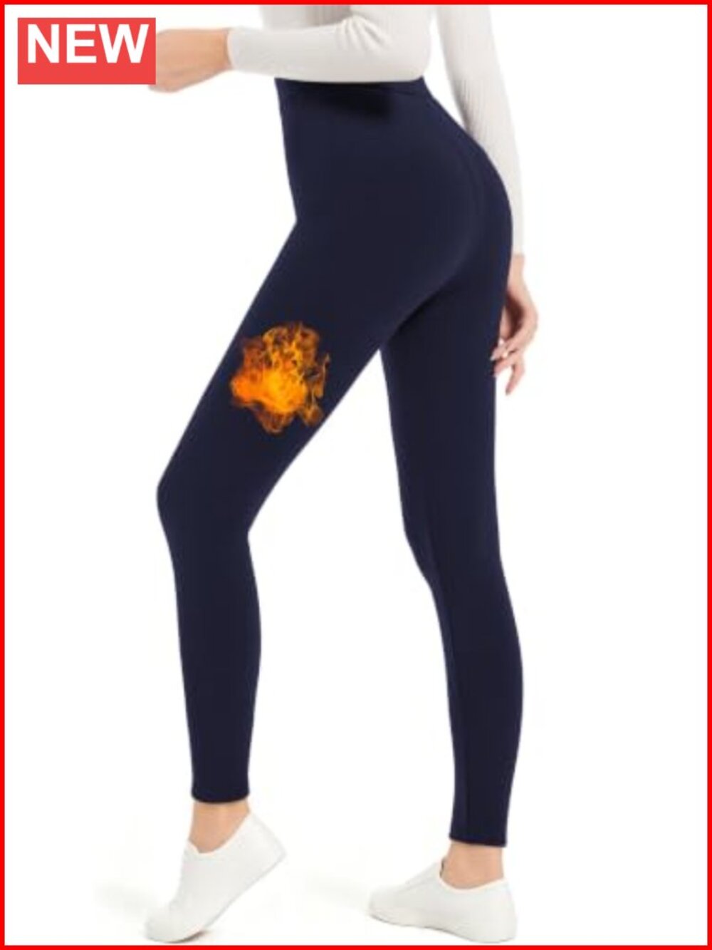 High Waisted Fleece Lined Leggings Warm Cotton Thermal Yoga Pants